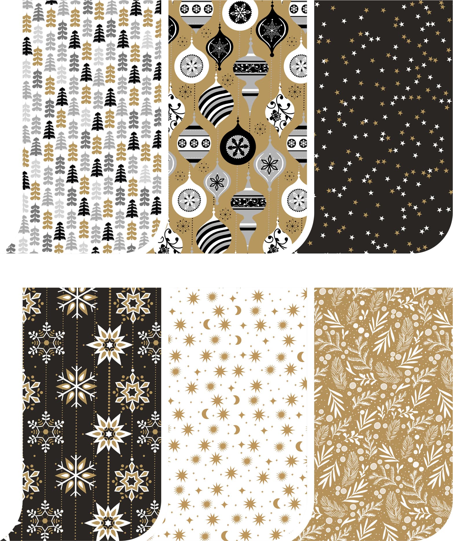 Inpakpapier Kerst Elegance 200x70cm assorti 2
