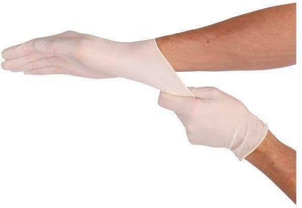 Handschoen CMT L latex poedervrij wit 100 stuks 4