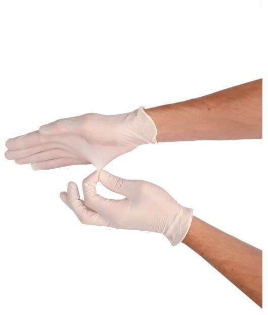 Handschoen CMT M latex poedervrij wit 100 stuks 5