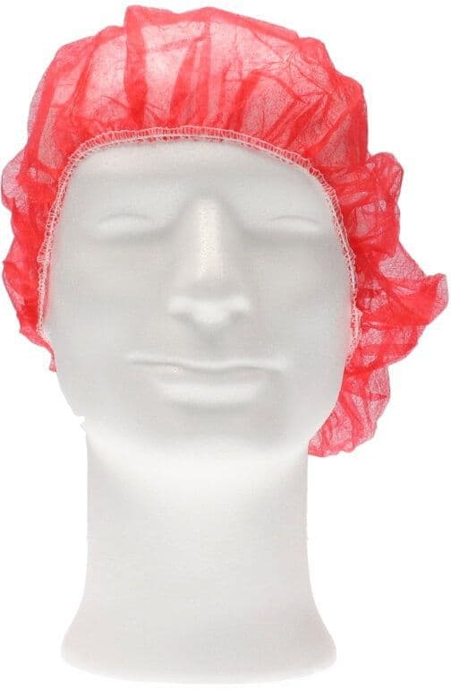 Haarnet CMT bouffant non-woven XL 58cm PP rood 100 stuks 2