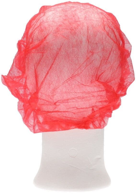 Haarnet CMT bouffant non-woven XL 58cm PP rood 100 stuks 3