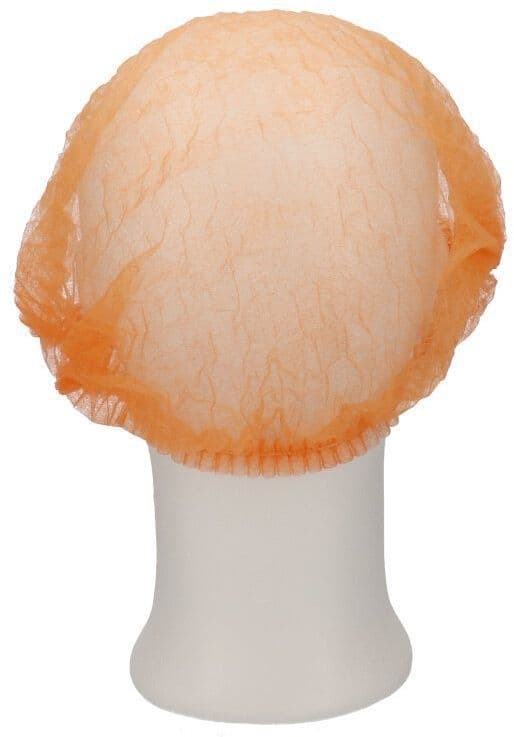 Haarnet CMT clip non-woven M 49cm PP oranje 100 stuks 3