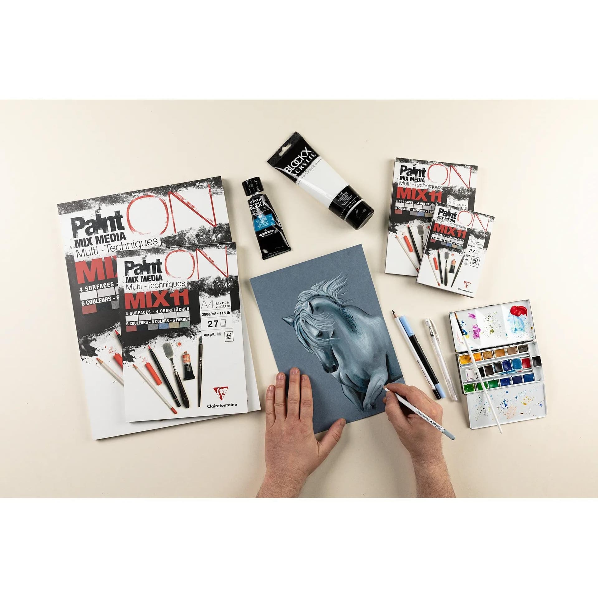 Mix Media Papier Clairefontaine 11 A5 Paint On 27 vel 250gram assorti 3