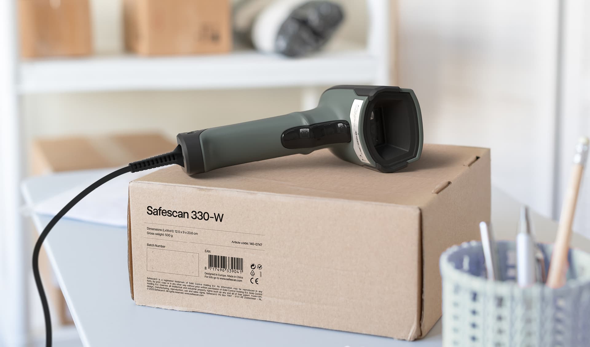 Barcodescanner Safescan 330-W bedraad + standaard 5