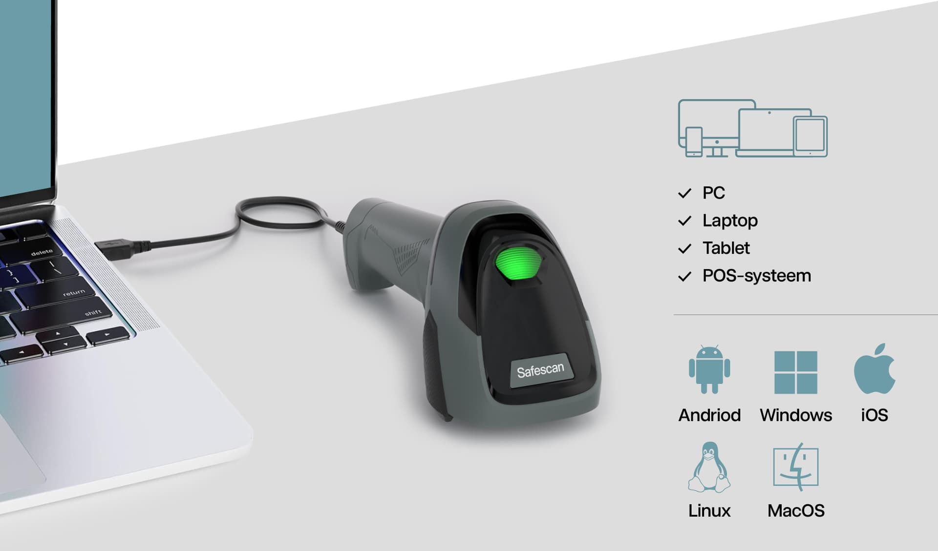 Barcodescanner Safescan 310-W bedraad 6