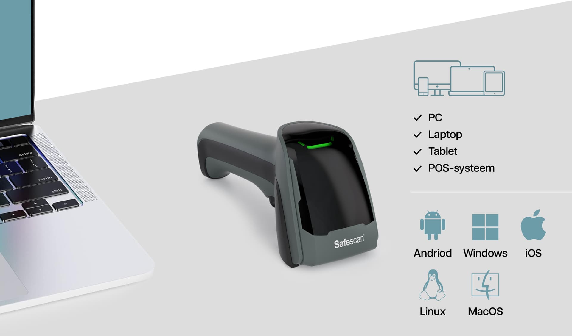 Barcodescanner Safescan 350-BT draadloos 6