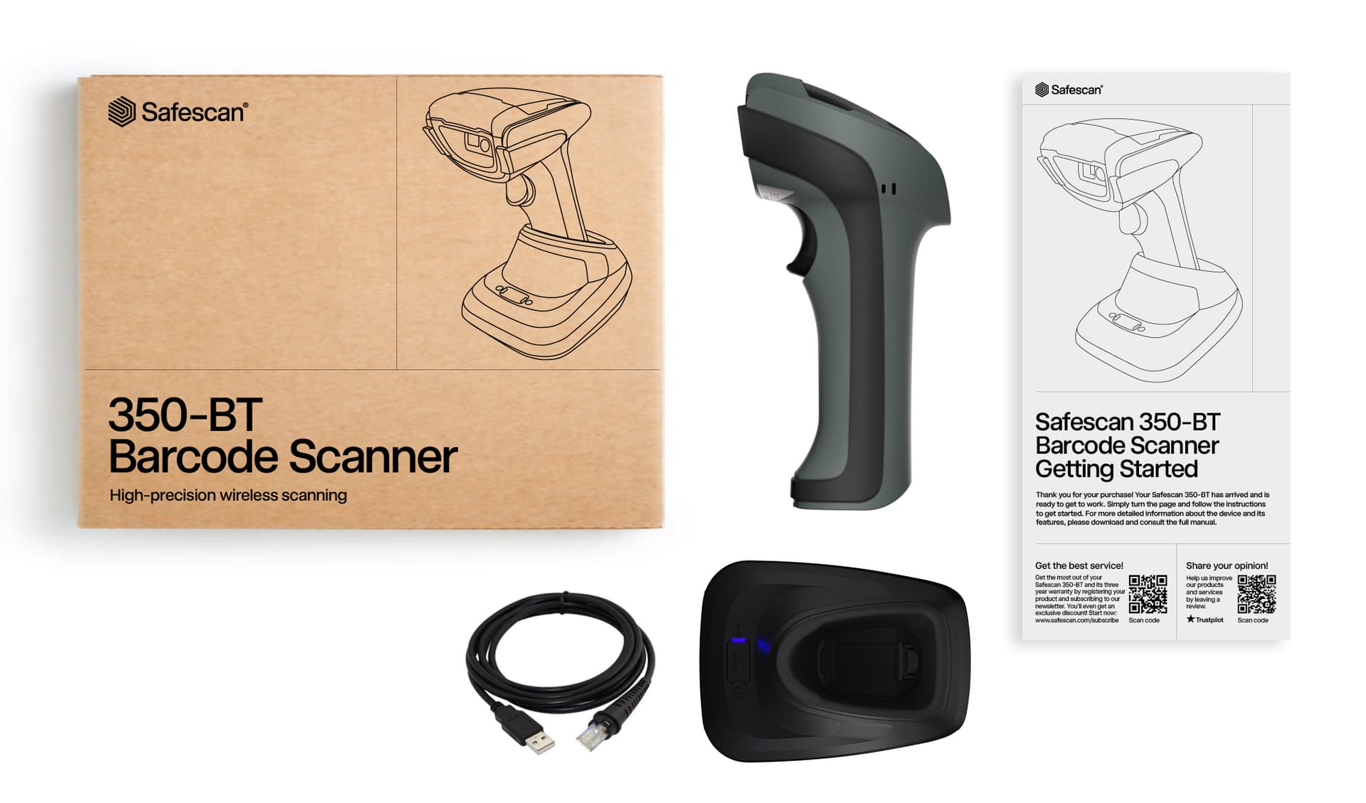 Barcodescanner Safescan 350-BT draadloos 8