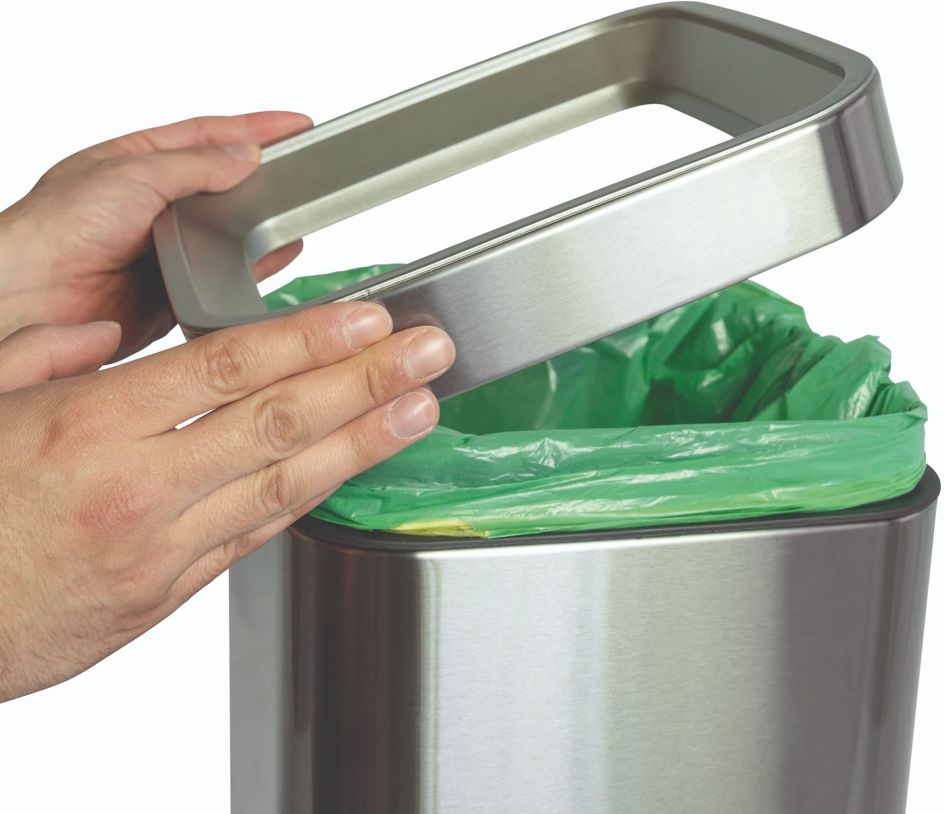 Afvalbak MAUL Prime 15 liter met inwerpopening rvs 2