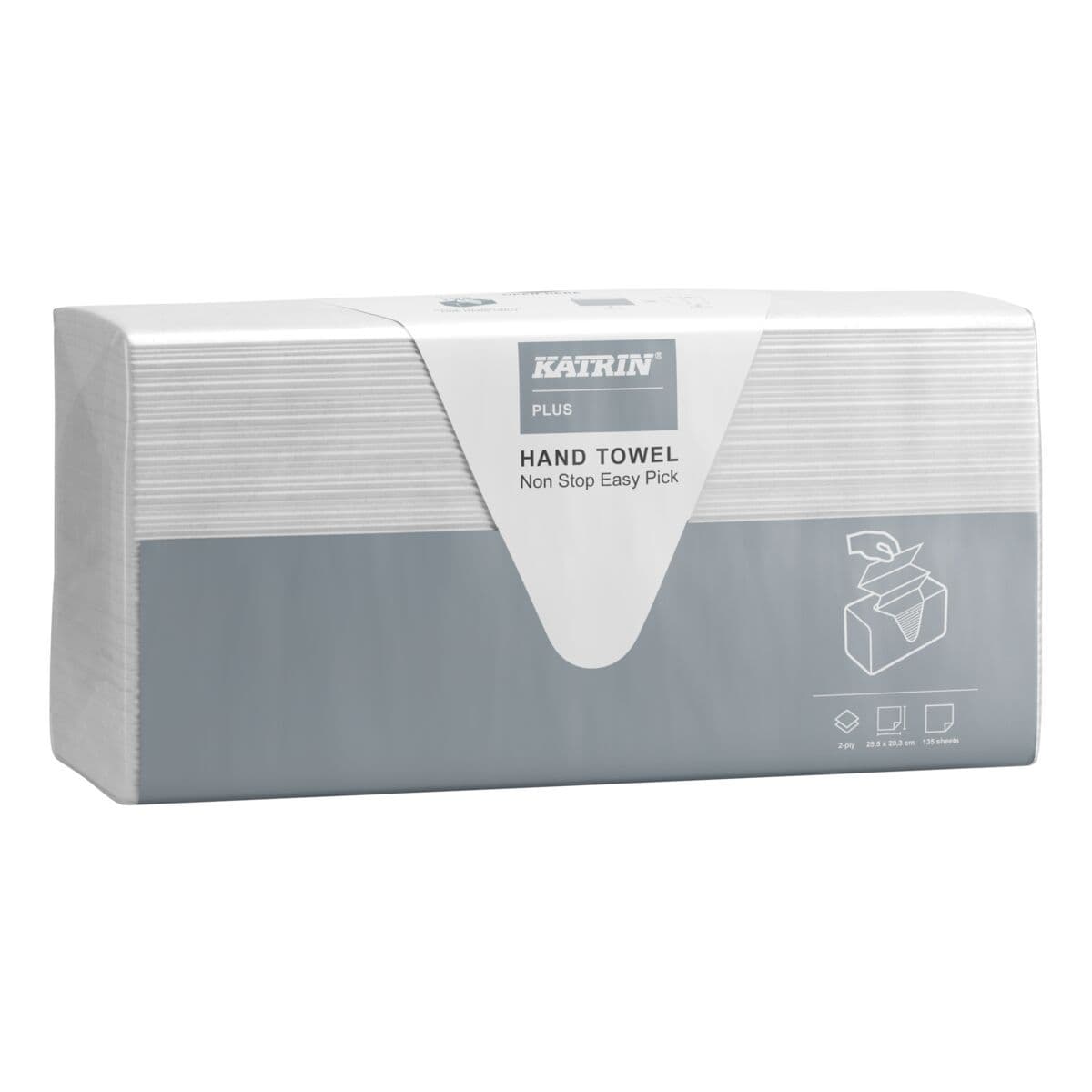 Handdoek Katrin Plus easy pick z-vouw 2-laags 203x255mm 21x135vel wit 92932 2