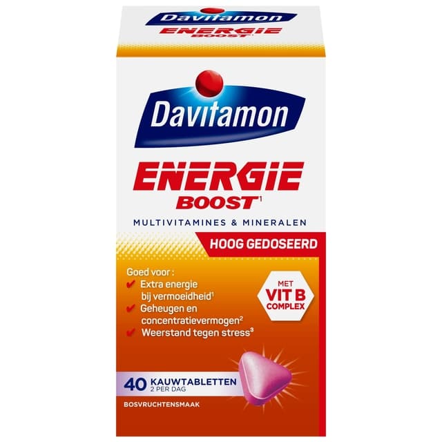 Multi-vitamine Davitamon Energie kauwtablet bosvruchten 40 stuks