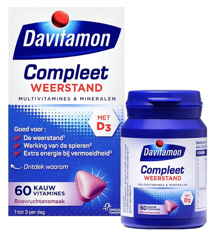Multi-vitamine Davitamon Compleet kauwtablet bosvruchten 60 stuks