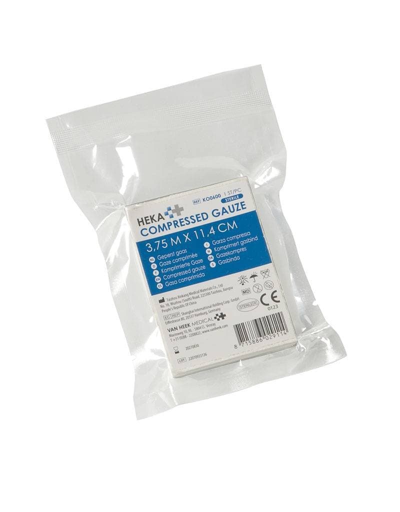 Geperst gaas Heka 3,75x11,4cm steriel