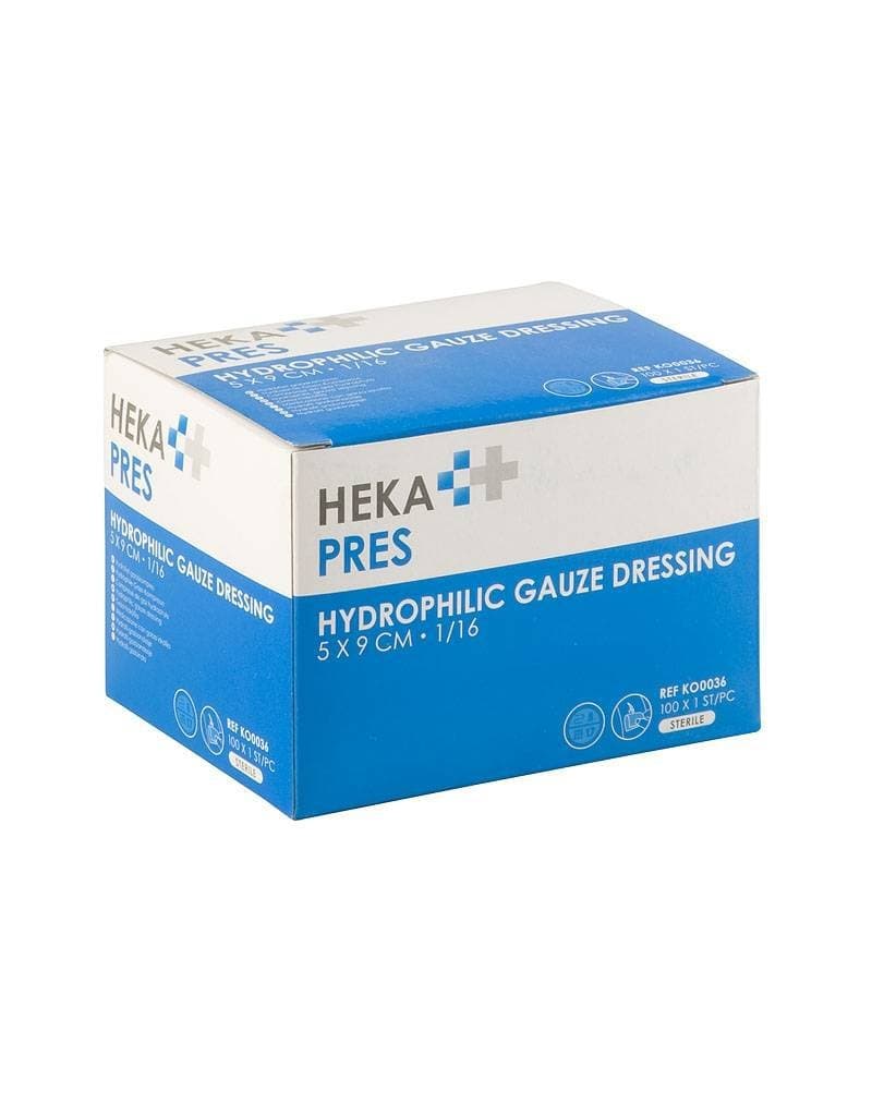Kompres Hekapres hydrofiel 5x8,5cm steriel