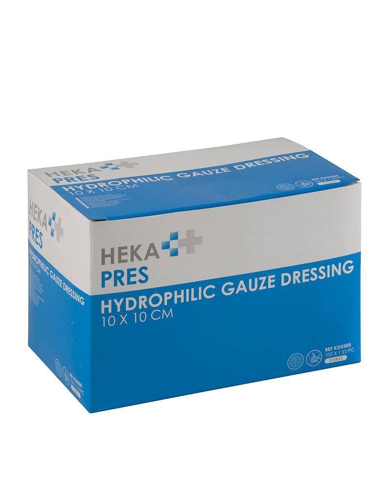 Hydrofiel gaaskompres Hekapres 10x10cm steriel