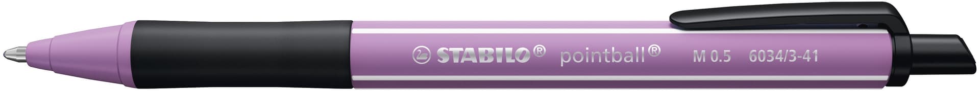 Balpen STABILO pointball Wildflower medium grijsviolet