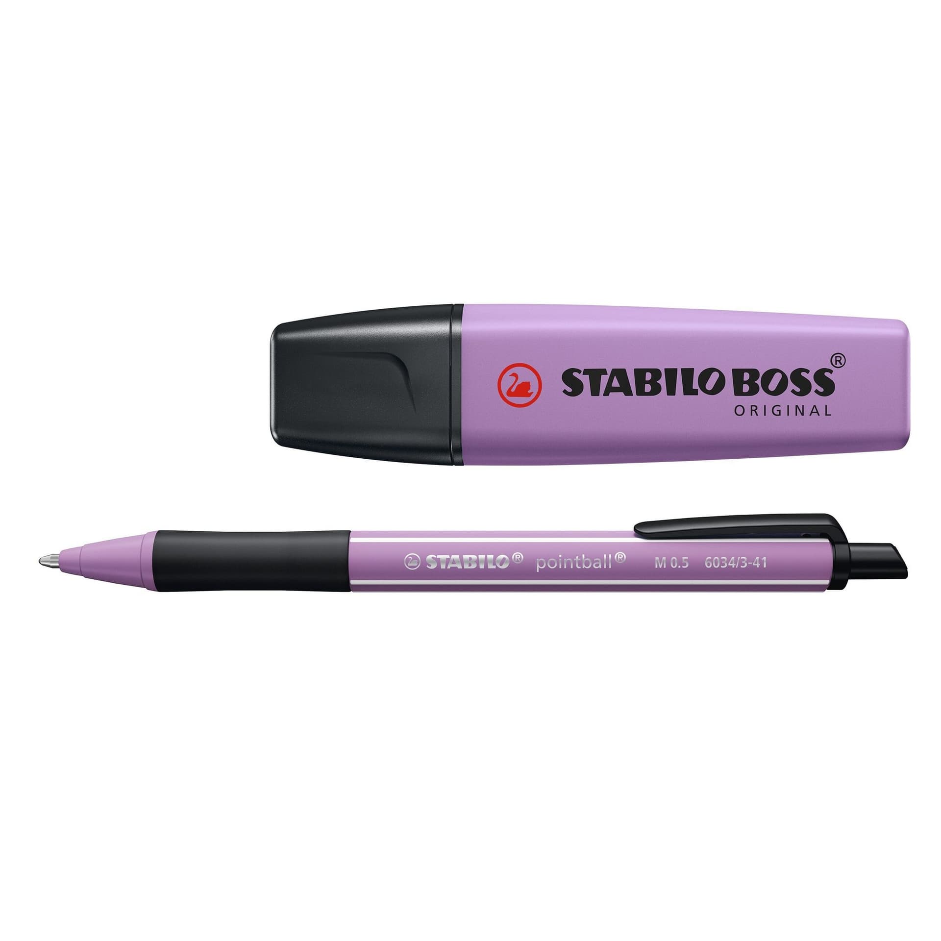 Markeerstift STABILO Boss en balpen STABILO Pointball Wildflower ass 6