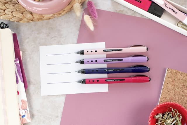 Rollerpen STABILO Worker+ Wildflower medium grijsviolet 4