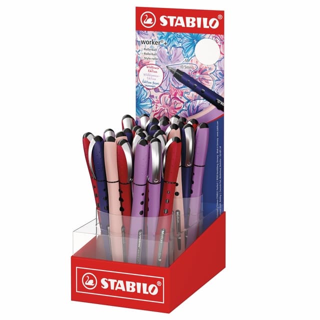 Rollerpen STABILO Worker+ Wildflower medium assorti
