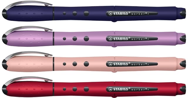 Rollerpen STABILO Worker+ Wildflower medium assorti 3