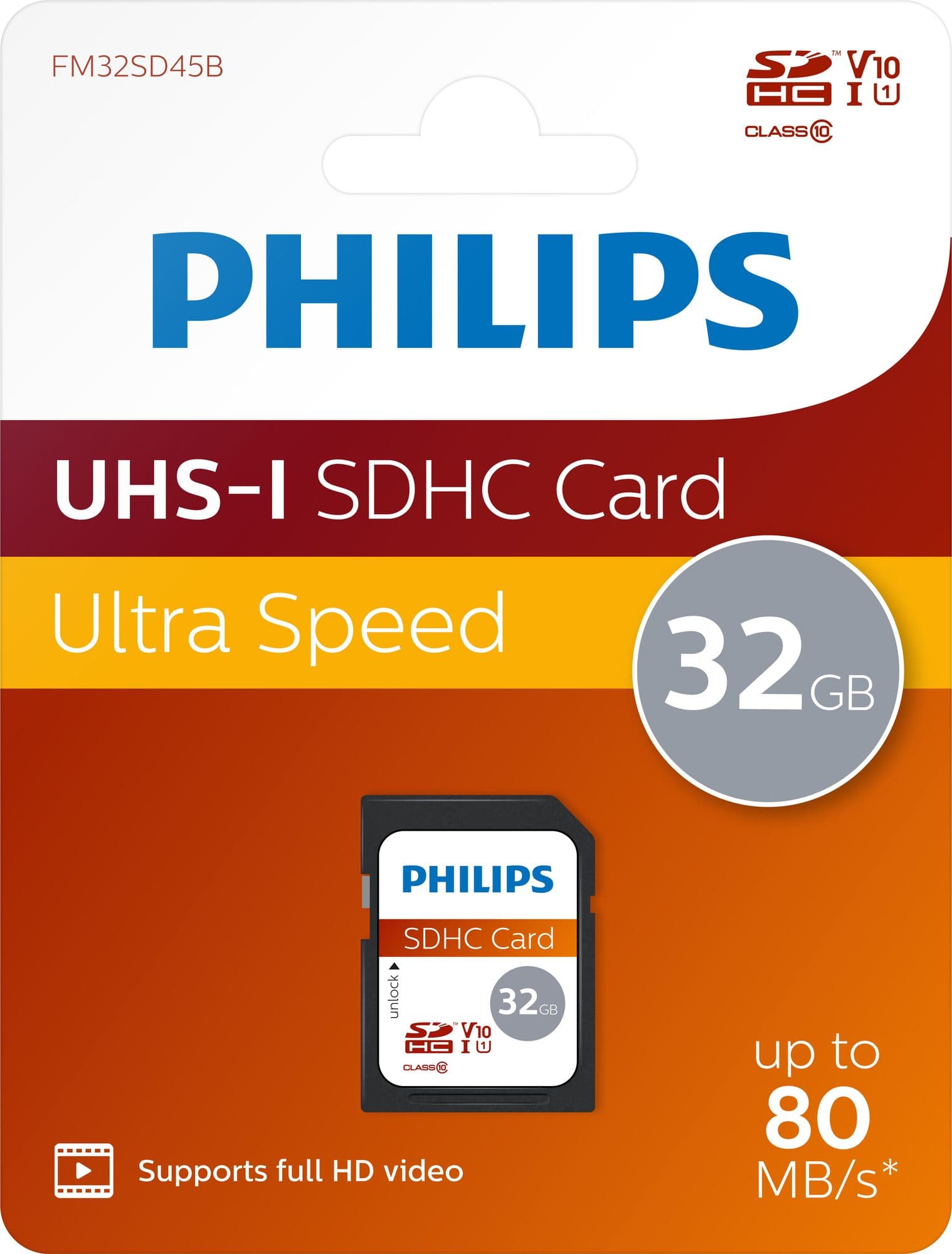 Geheugenkaart Philips Ultra Speed SDHC Class 10 UHS-I U1 32GB