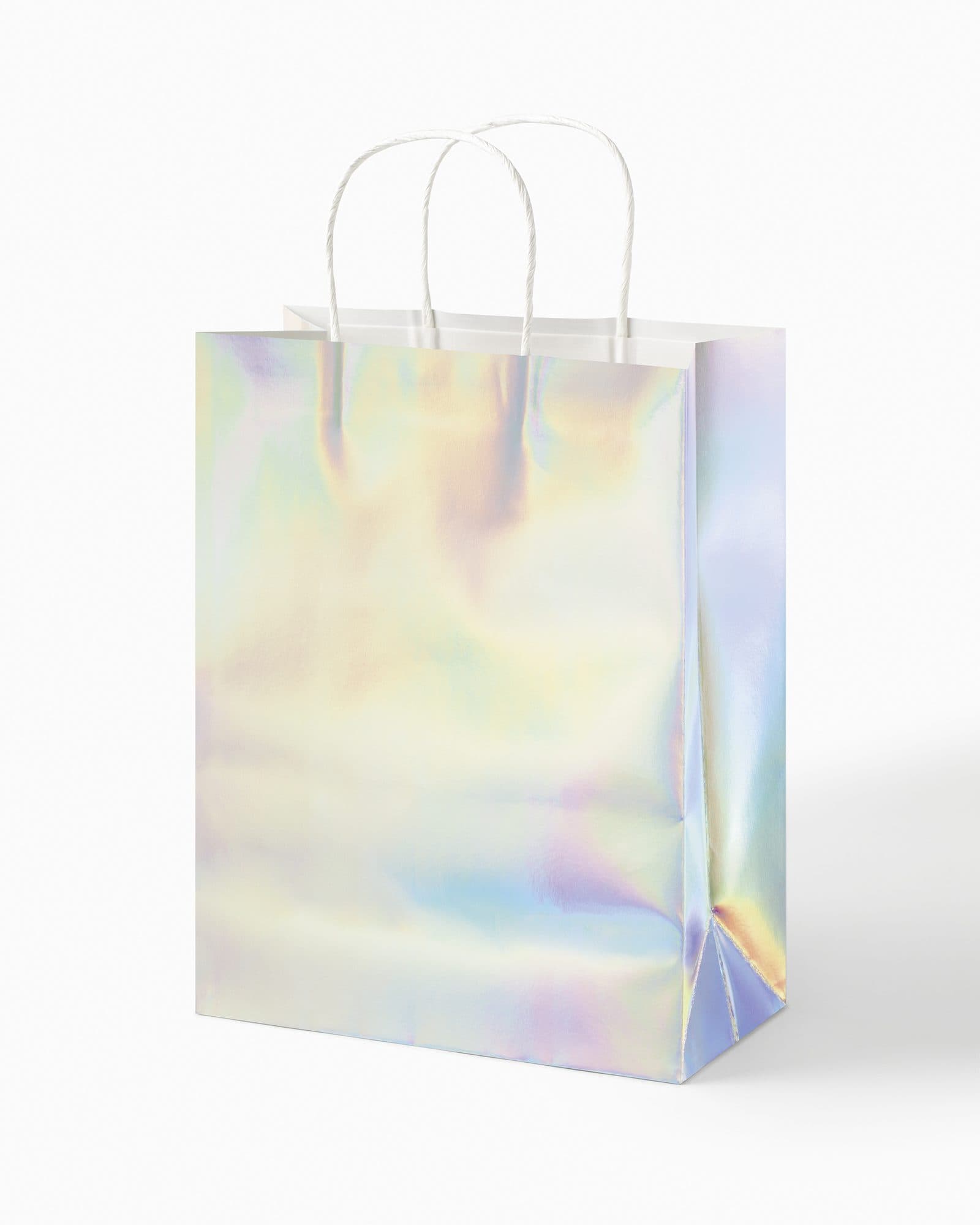Cadeautas Folia irisierend kraft 24x31x12cm zilver 20 stuks 2