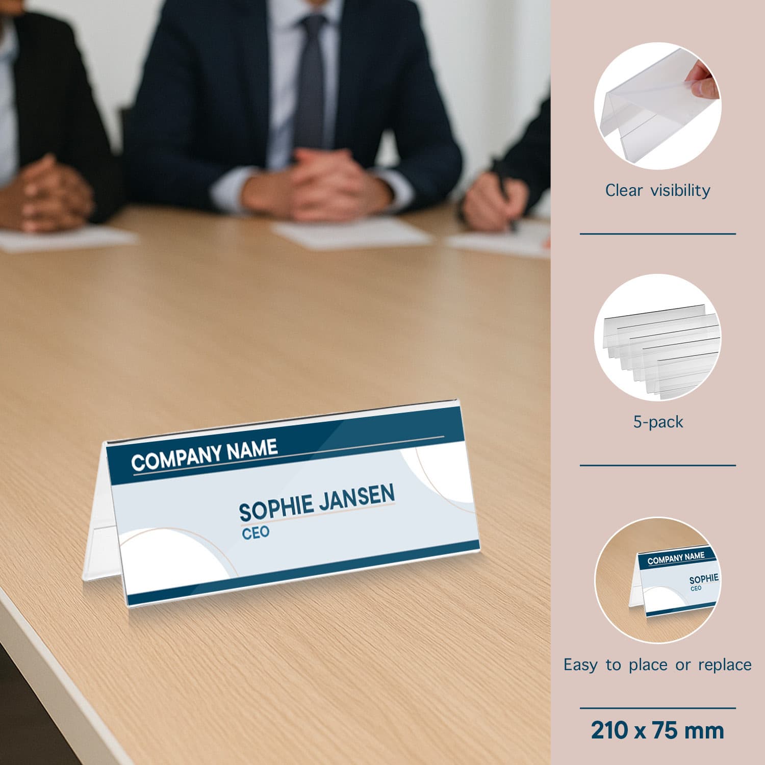 Tafelnaambord Europel A5 gevouwen 5 stuks 6