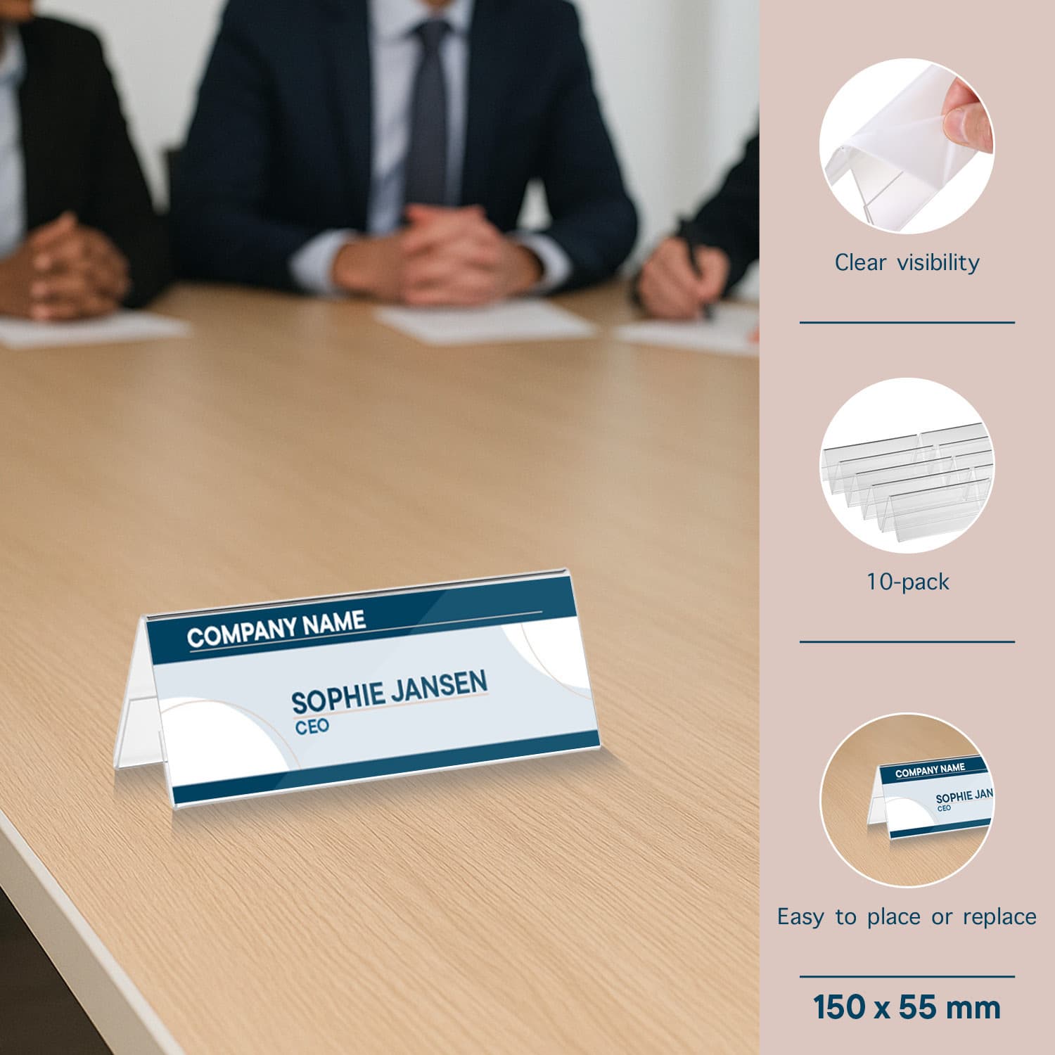 Tafelnaambord Europel A6 gevouwen 10 stuks 6