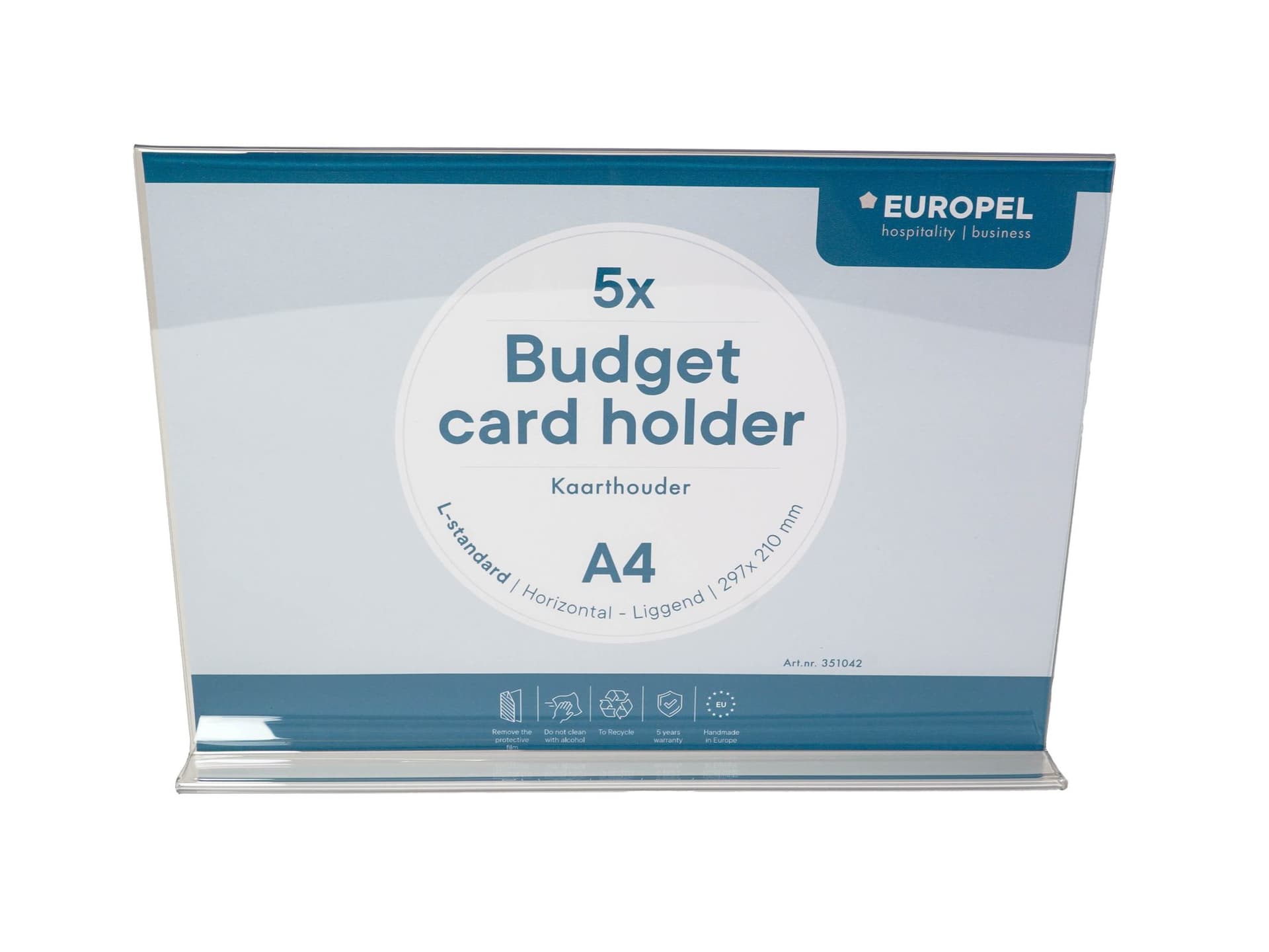 Kaarthouder Europel Budget T-standaard A4 liggend 5 stuks 2