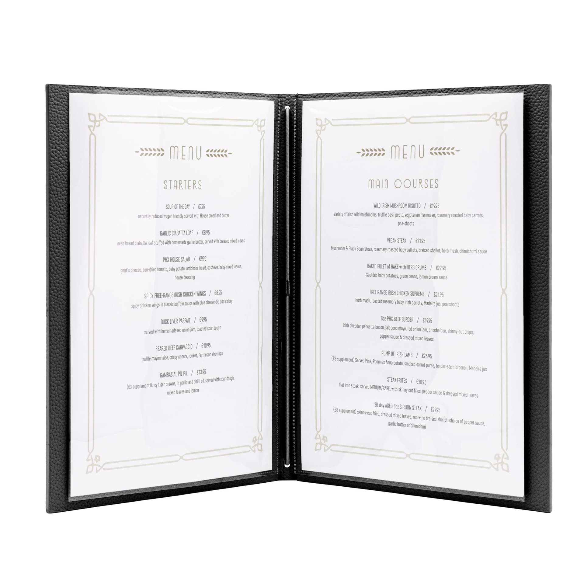 Menukaart Securit Signature A4 zwart 4