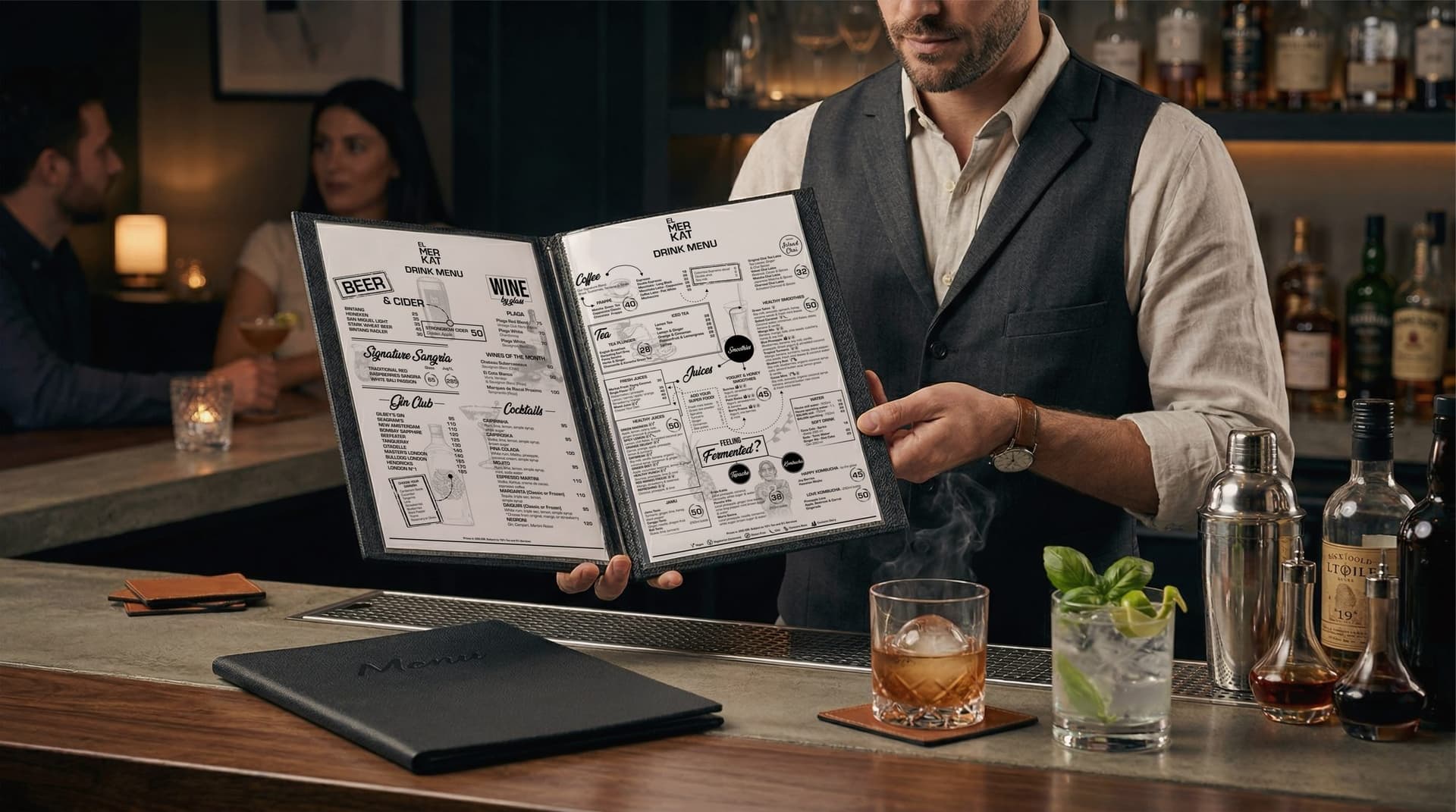 Menukaart Securit Signature A4 zwart 7