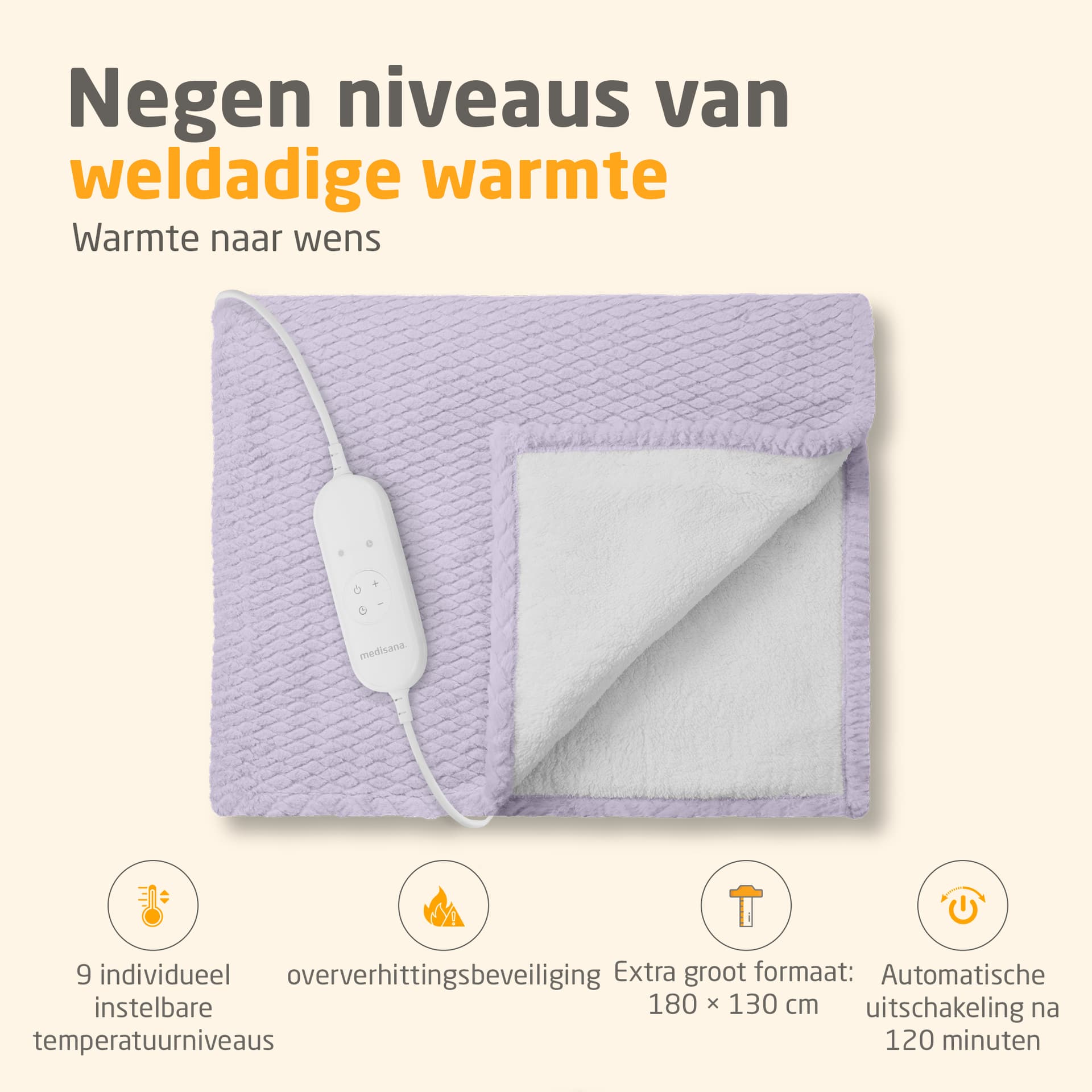 Knuffelwarmtedeken Medisana HB 418 lila 5