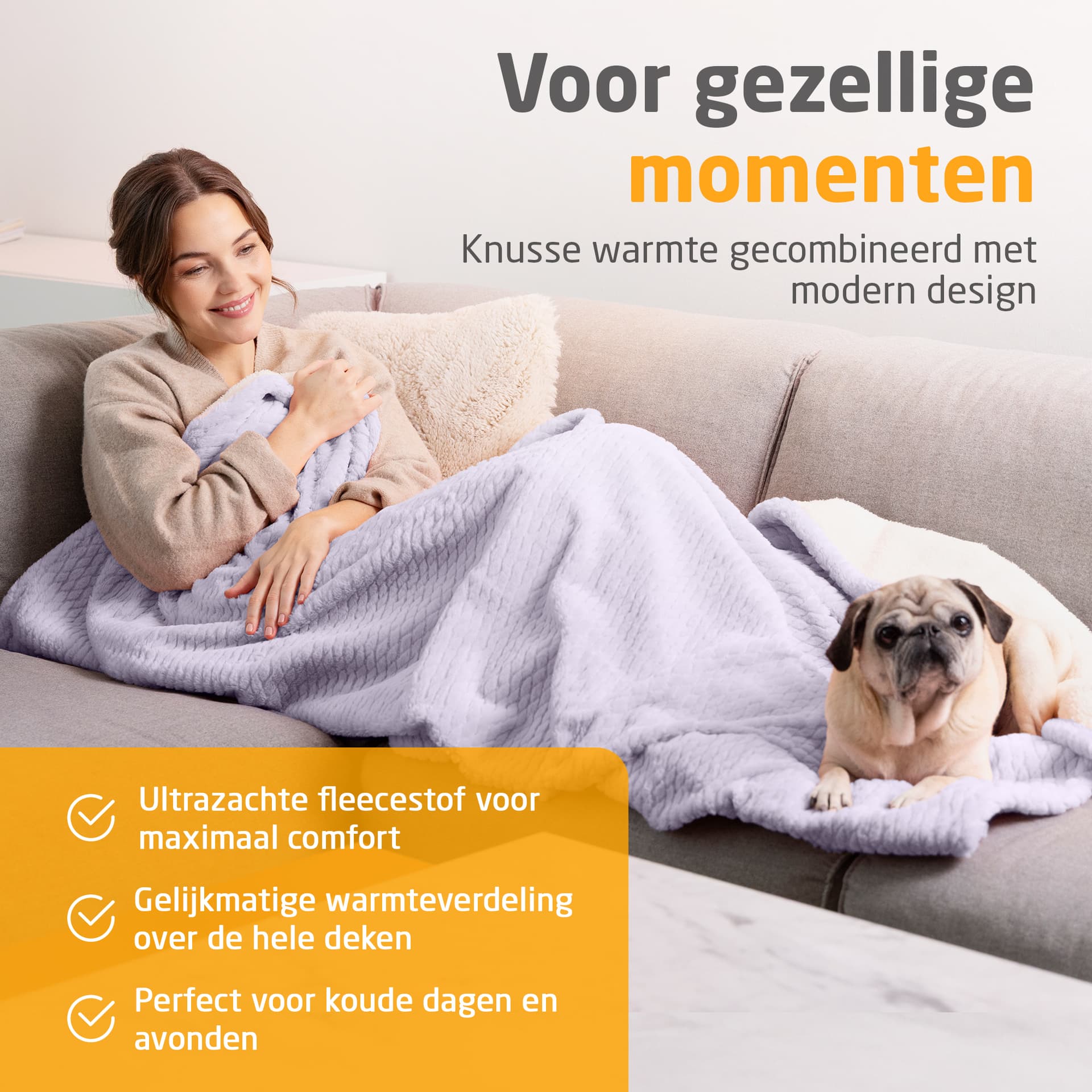 Knuffelwarmtedeken Medisana HB 418 lila 6