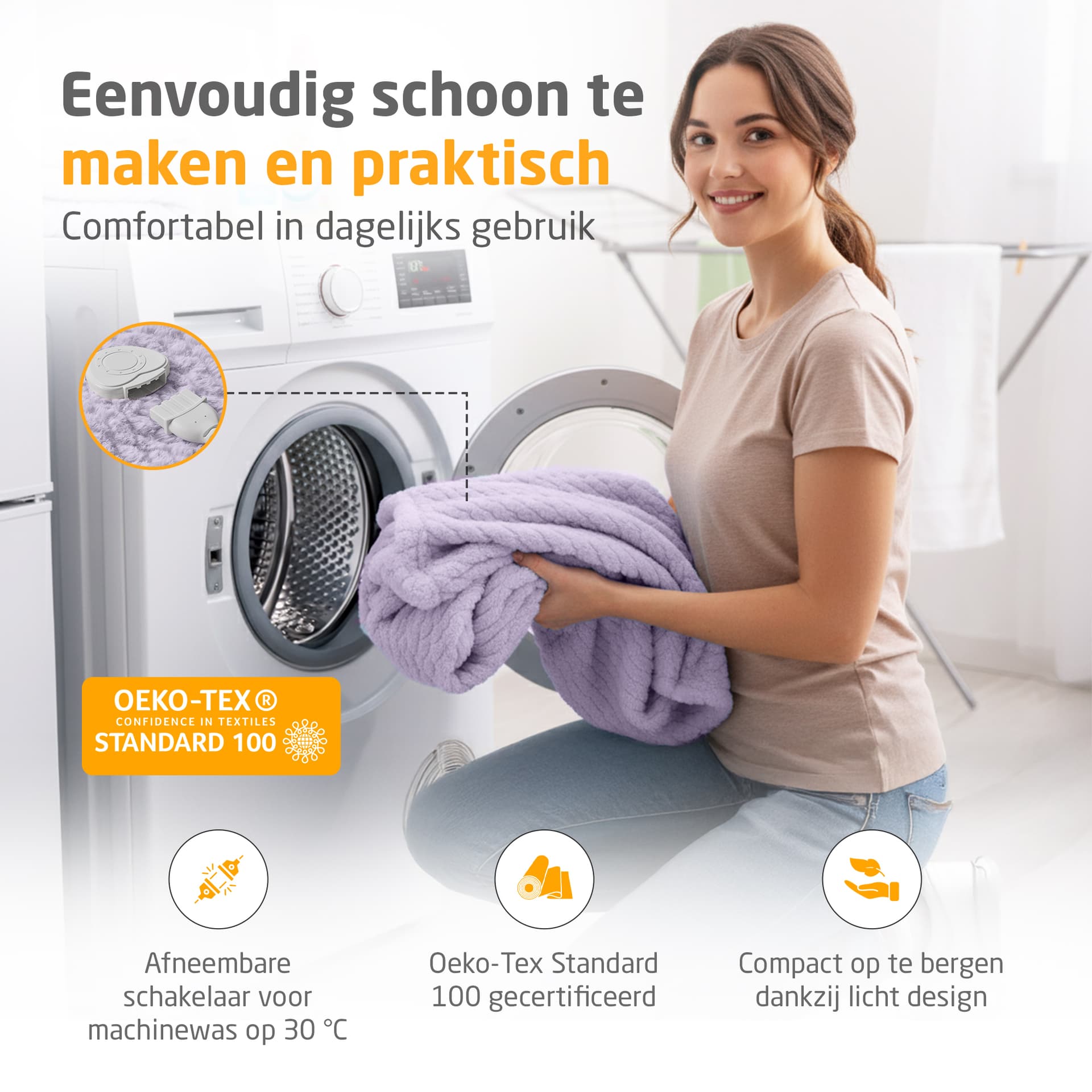 Knuffelwarmtedeken Medisana HB 418 lila 7