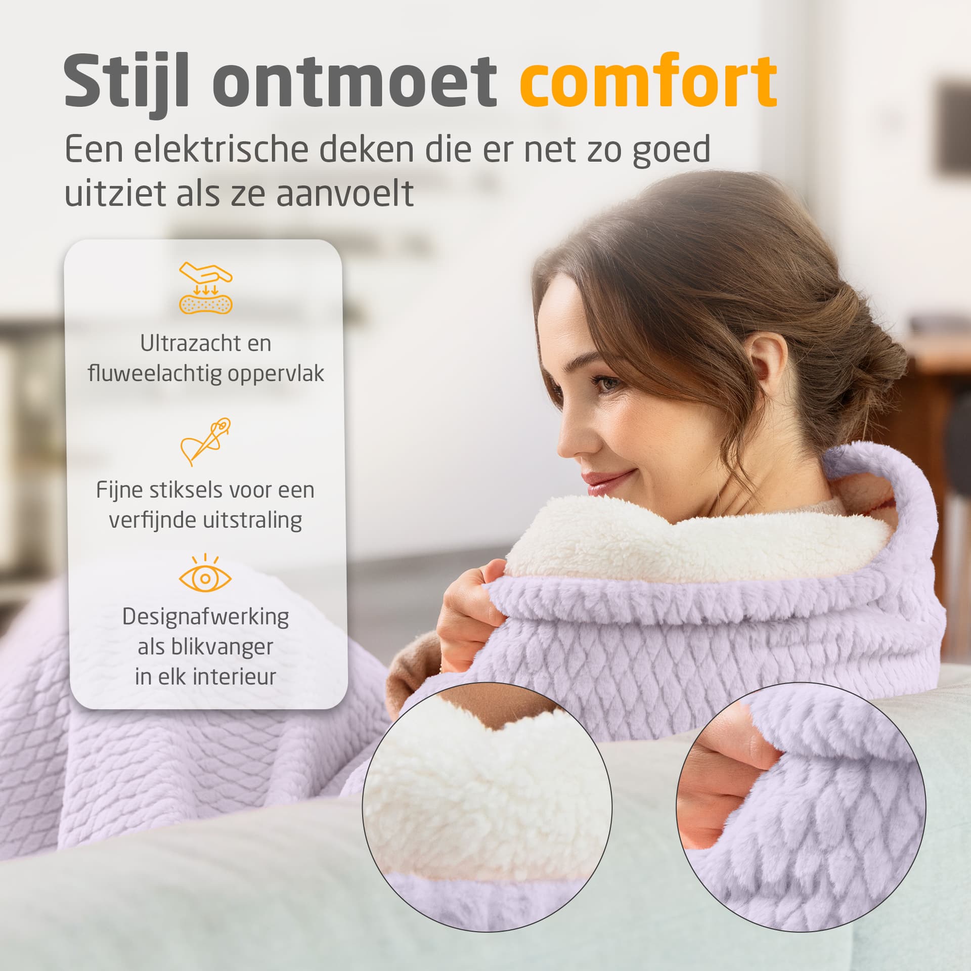 Knuffelwarmtedeken Medisana HB 418 lila 8