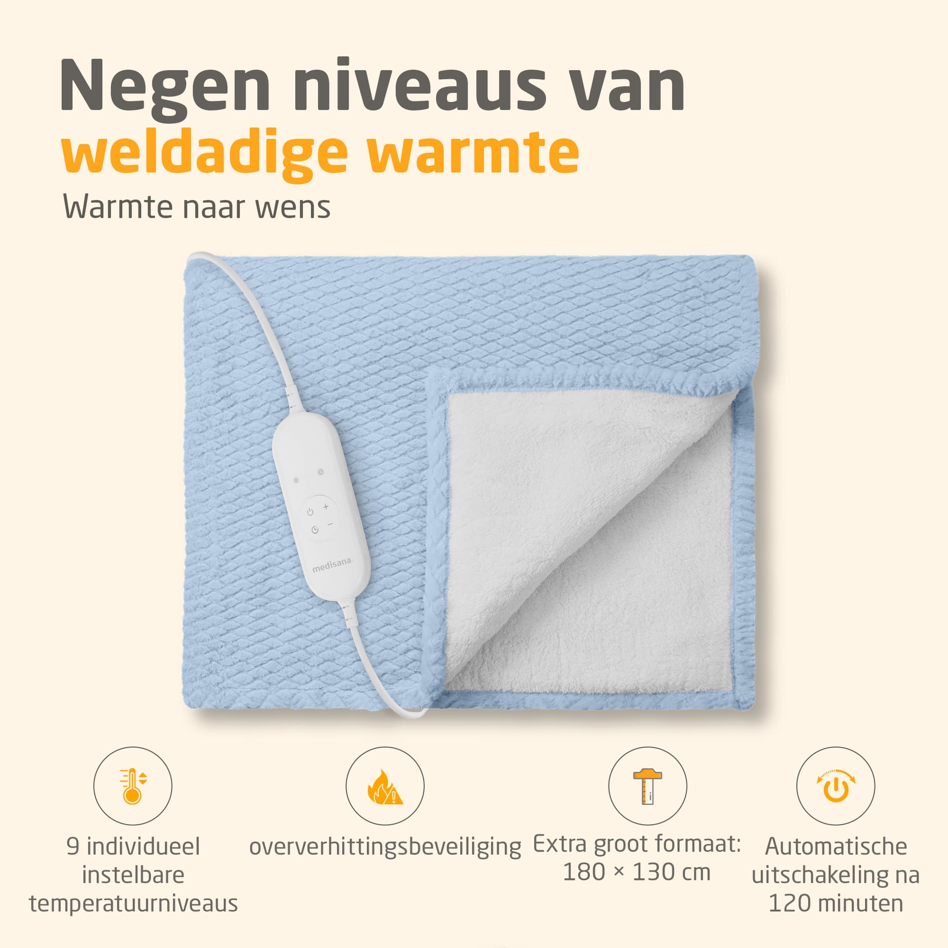 Knuffelwarmtedeken Medisana HB 415 blauw 5