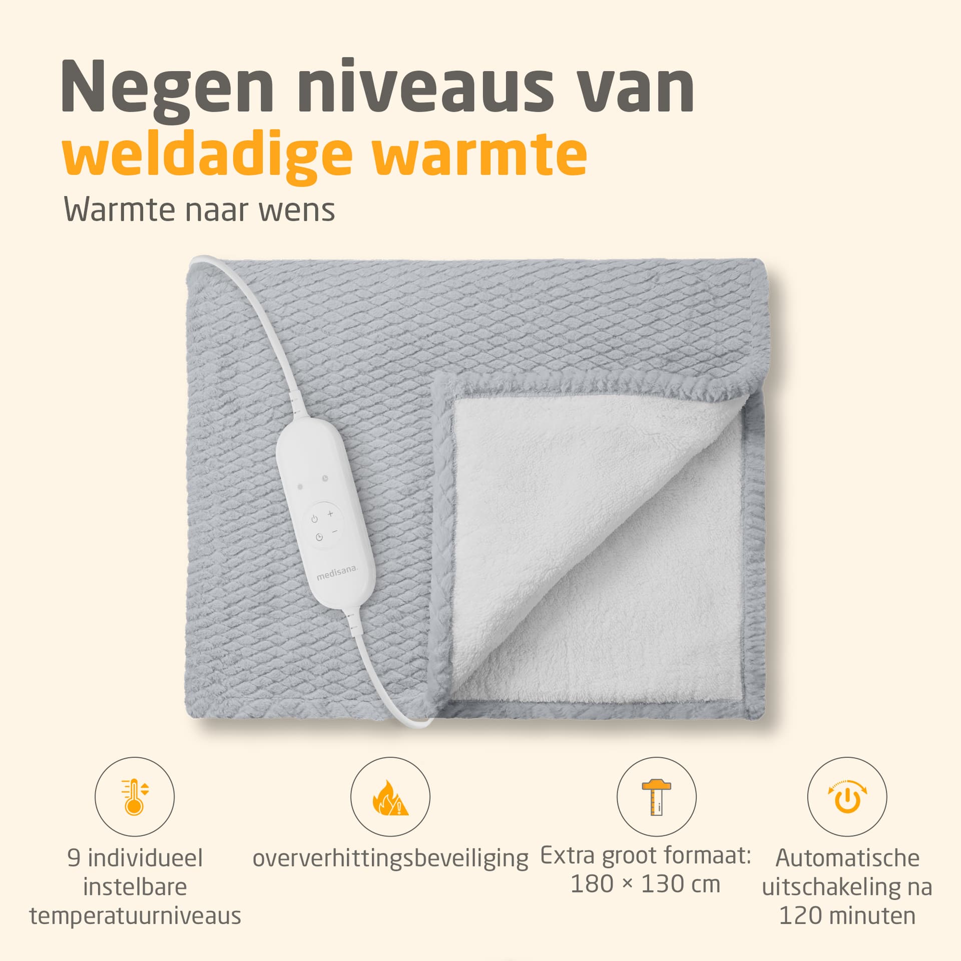 Knuffelwarmtedeken Medisana HB 416 grijs 5