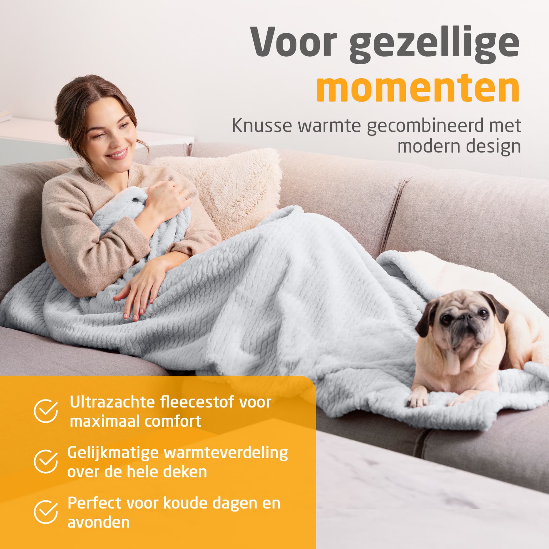 Knuffelwarmtedeken Medisana HB 416 grijs 6