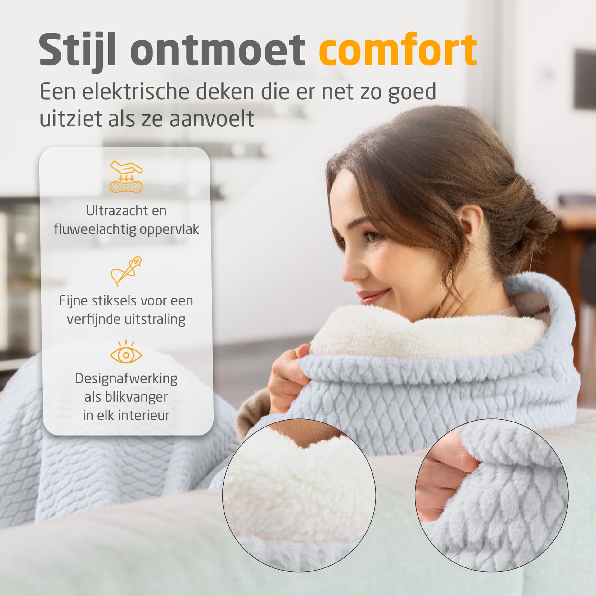 Knuffelwarmtedeken Medisana HB 416 grijs 8