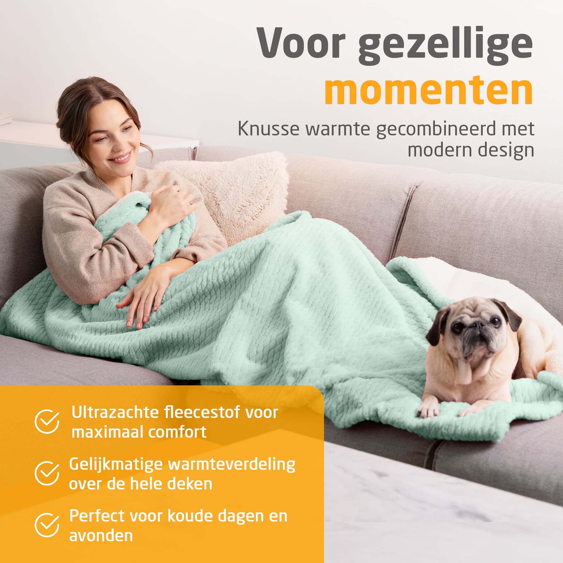 Knuffelwarmtedeken Medisana HB 417 groen 6