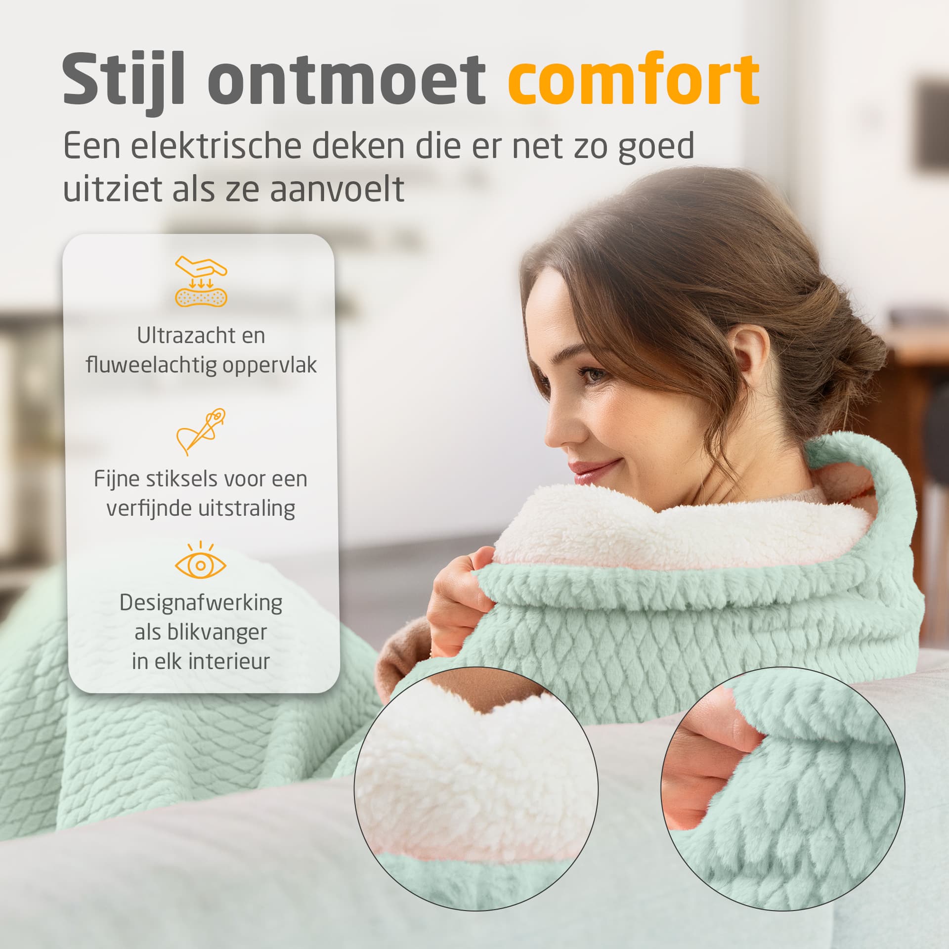 Knuffelwarmtedeken Medisana HB 417 groen 8