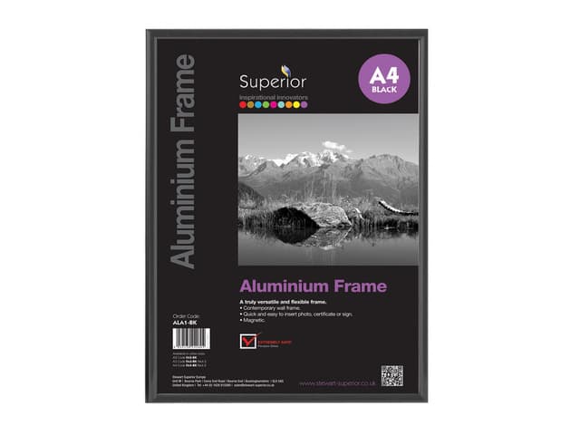 Fotolijst Seco A4 zwartkleurig geborsteld aluminium