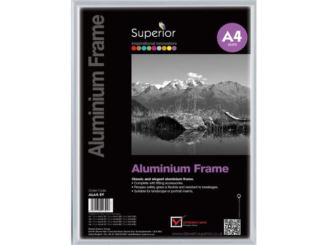 Fotolijst Seco A4 zilverkleurig geborsteld aluminium