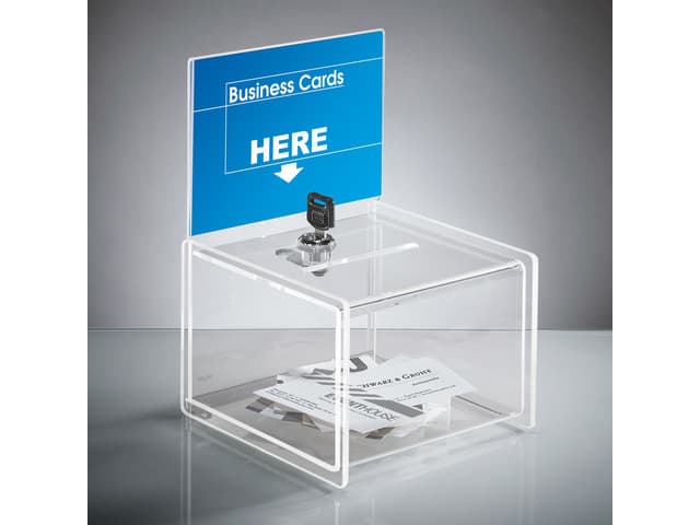 Actiebox Sigel transparant met slot 15x22x15cm + insteek 2