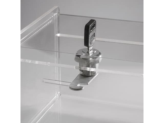 Actiebox Sigel transparant met slot 15x22x15cm + insteek 4