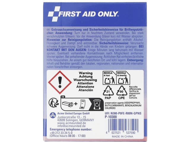 Brillendoekjes First Aid Only pak 50 stuks 5