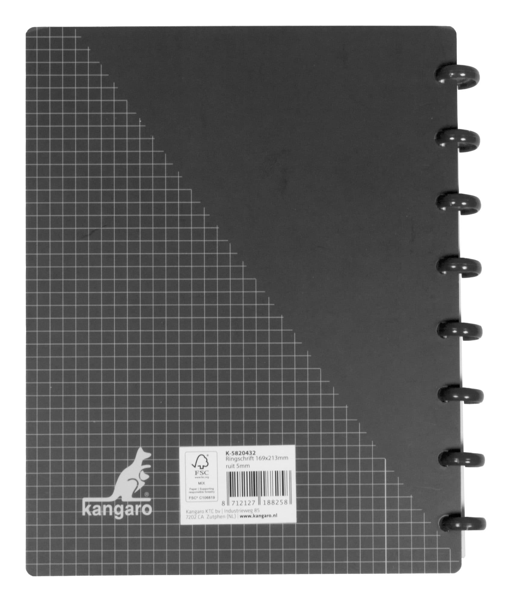 Schrift Kangaro 169x213mm ruit 5mm 144pag 90g ass 3 kleur krimp 12st 5