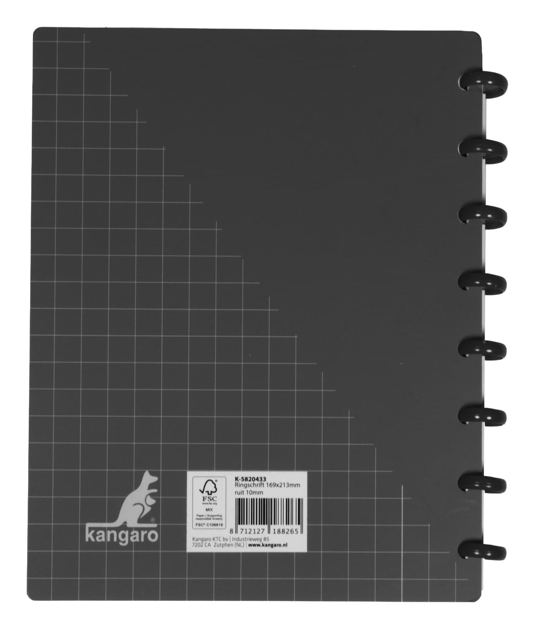 Schrift Kangaro 169x213mm ruit 10mm 144pag 90g ass 3 kleur krimp 12st 5