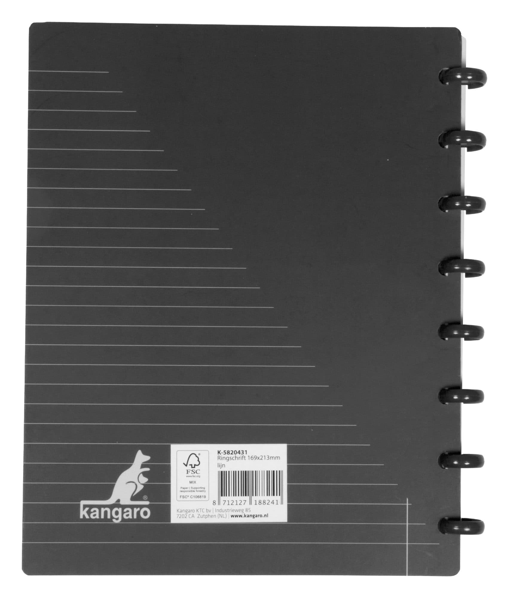 Schrift Kangaro 169x213mm lijn 144pag 90g ass 3 kleur krimp 12st 5