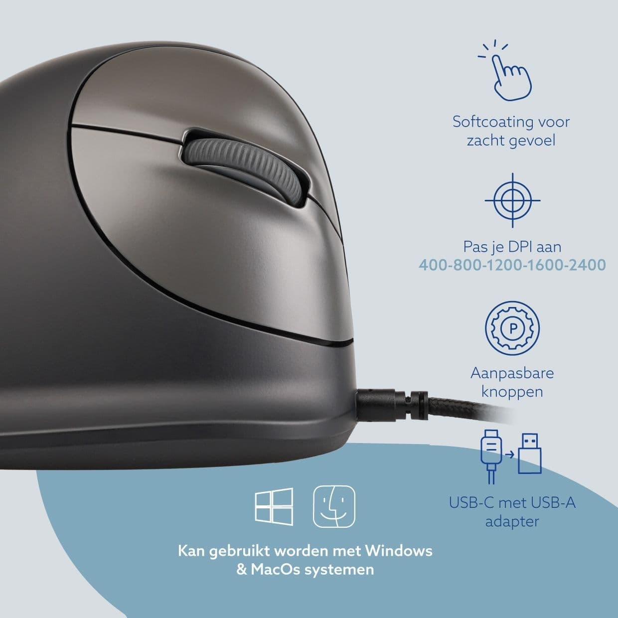 Ergonomisch muis R-Go HE Break Draad Rechts S 5