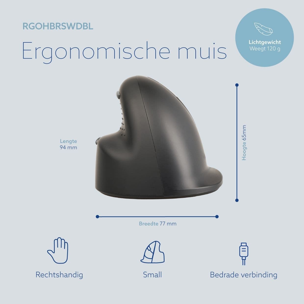Ergonomisch muis R-Go HE Break Draad Rechts S 6
